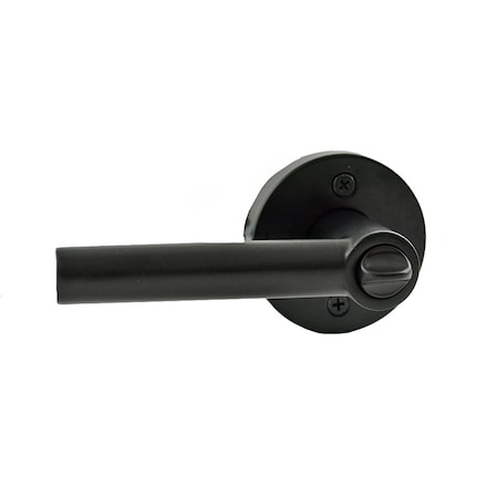 Kwikset Milan Lever with Round Rose Entry Door Lock SmartKey with 6AL Latch, RCS Strike Matte Black Finish 740MILRDT-514S